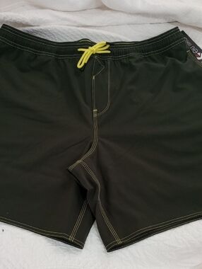 🥰3/$25 NWT ETHIKA SWIM SHORT APEX ARMY GREEN Athletic Shorts. 7" Inseam